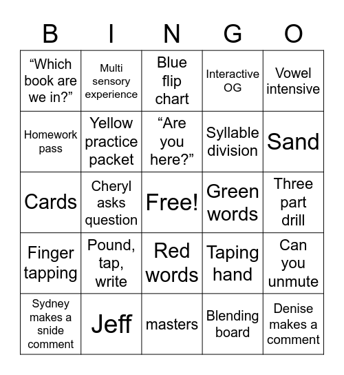 OG Bingo Card