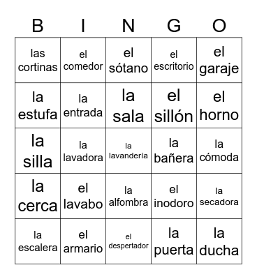 En la casa Bingo Card