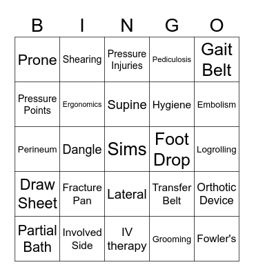 CNA BINGO Card