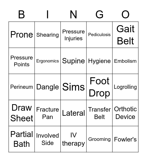 CNA BINGO Card