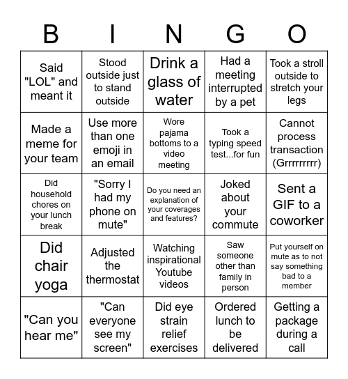 B-B-B-B-BINGOOOOOOOOO Bingo Card