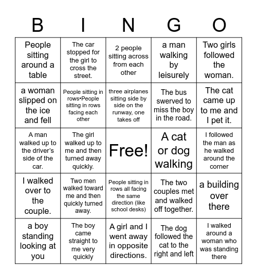 Unit 10 Lesson 3 Bingo Card