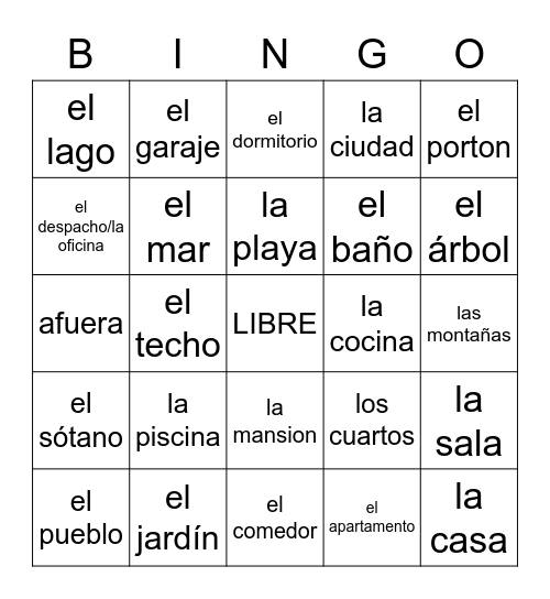 La casa Bingo Card