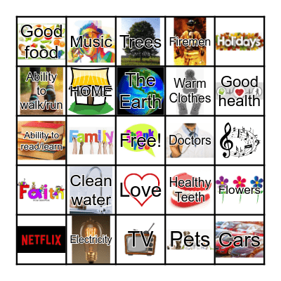 GRATITUDE BINGO! Bingo Card