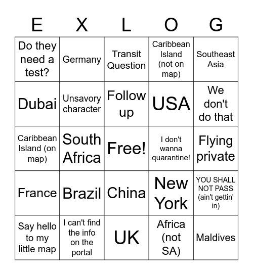 Day Shift Bingo Card