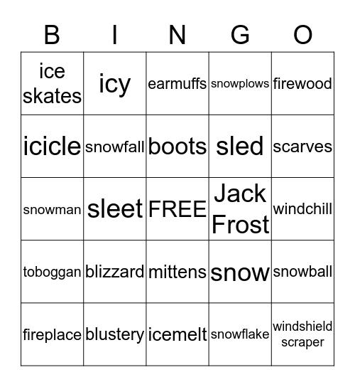 Winter in Missouri Bingo Card