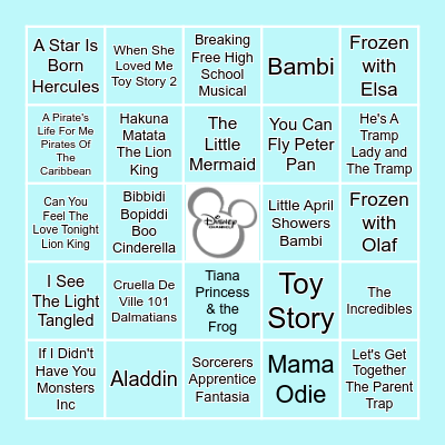 Disney Bingo Card