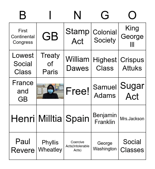 Chapter 7 Review Bingo Card