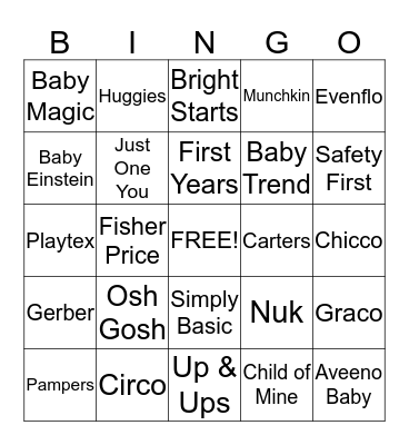 It's a Girl!!! Bingo Card