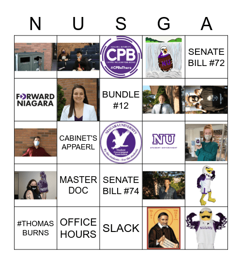 NUSGA CHRISTMAS BINGO Card