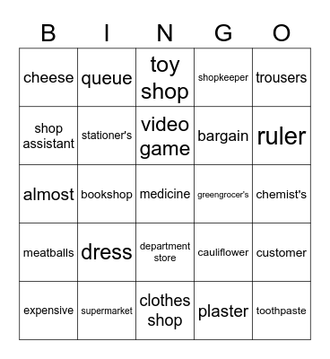Woordbingo Card