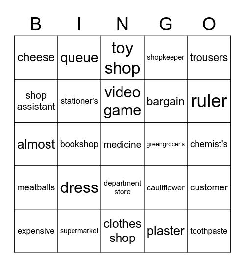 Woordbingo Card