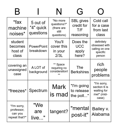 Bingo (Second) of Contracts Bingo Card