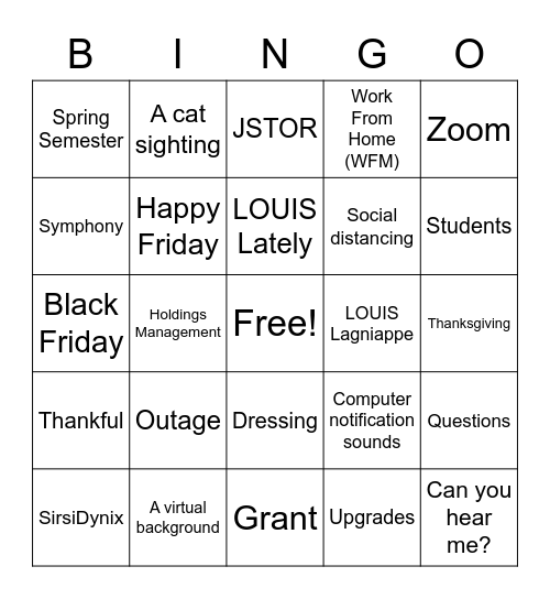 XLNC Bingo!!! Bingo Card