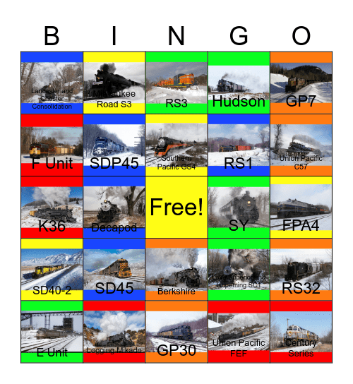 Winter Railway Adventures Bingo Card