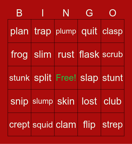 (L,R,S) Blends Bingo Card