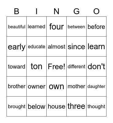 BOOK 5 BINGO Card