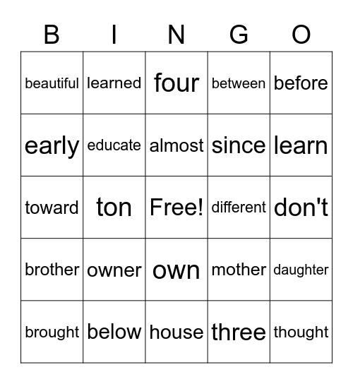 BOOK 5 BINGO Card