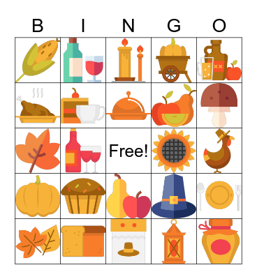 Thankgiving Bingo Card