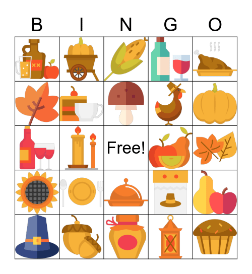 Thankgiving Bingo Card