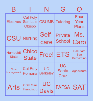 ETS Bingo! Bingo Card