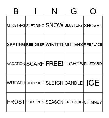 holiday bingo  Bingo Card