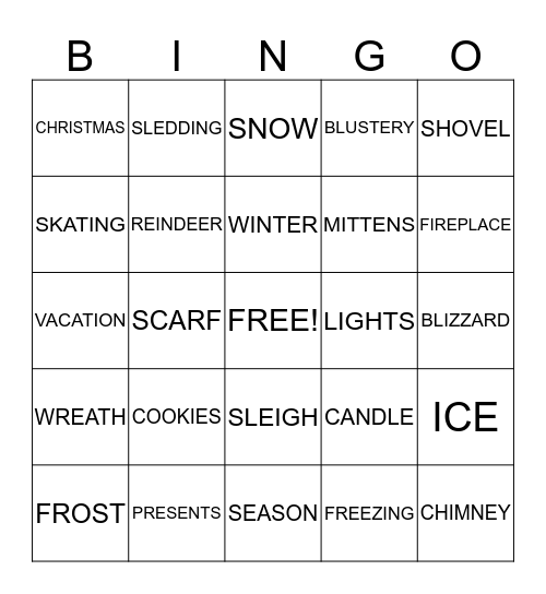 holiday bingo  Bingo Card