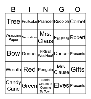 Cupid's Fun Dash Away Bingo Card