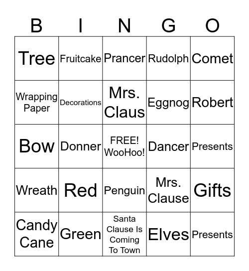Cupid's Fun Dash Away Bingo Card