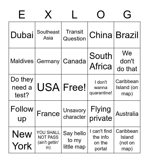 Day Shift Bingo Card