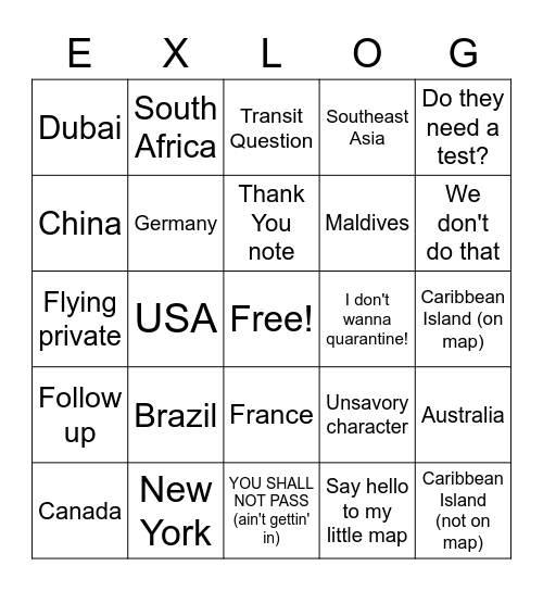 Day Shift Bingo Card