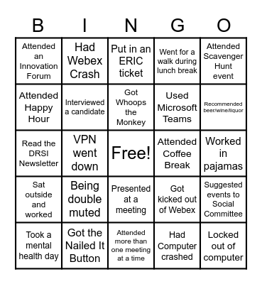 DRSI BINGO Card