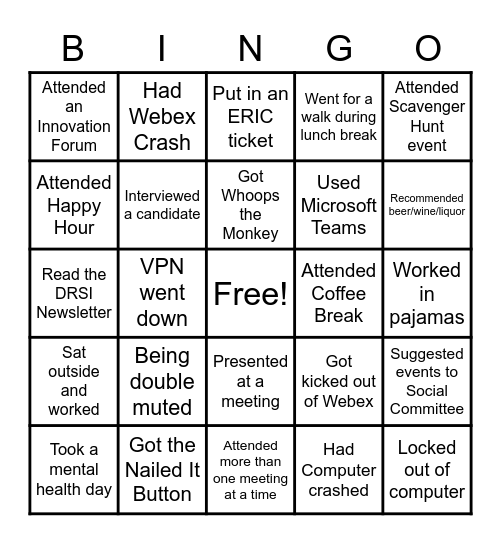 DRSI BINGO Card