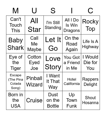 test Bingo Card