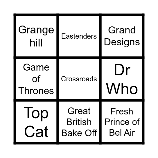 Craigs Quiz Bingo Card