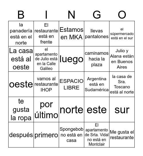 Bingo COMO VIVIMOS Bingo Card