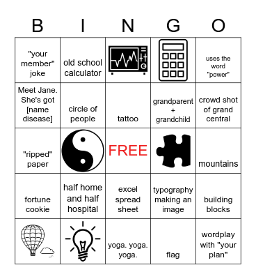 Concepting Bingo Card