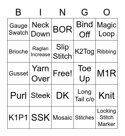 H & N Guild Bingo Card