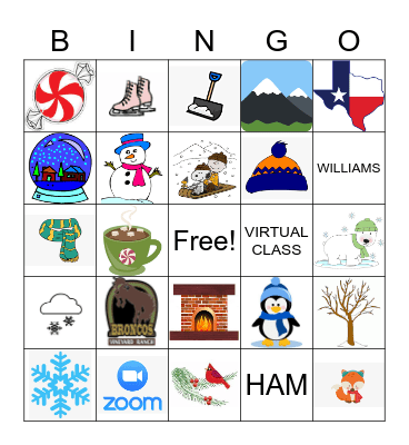 Winter Party Bingo Card Bingo Card