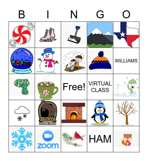 Winter Party Bingo Card Bingo Card
