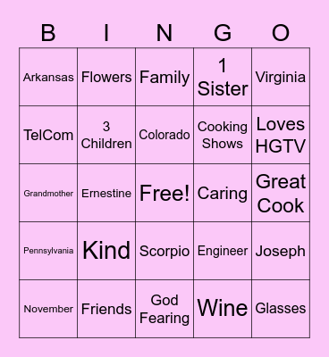 Birthday Bingo Card