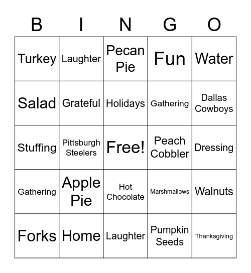 Gobble Gab Bingo Card