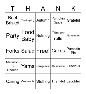 Gobble Gab! Bingo Card