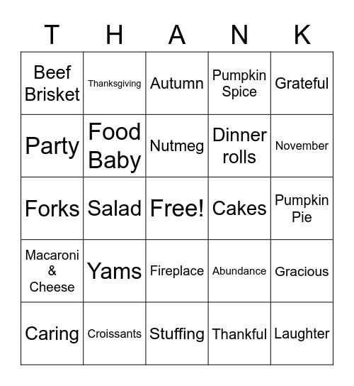 Gobble Gab! Bingo Card