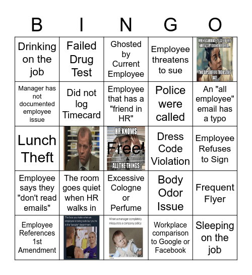 Employee Relations Bingo Card