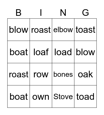 ow and oa Bingo Card