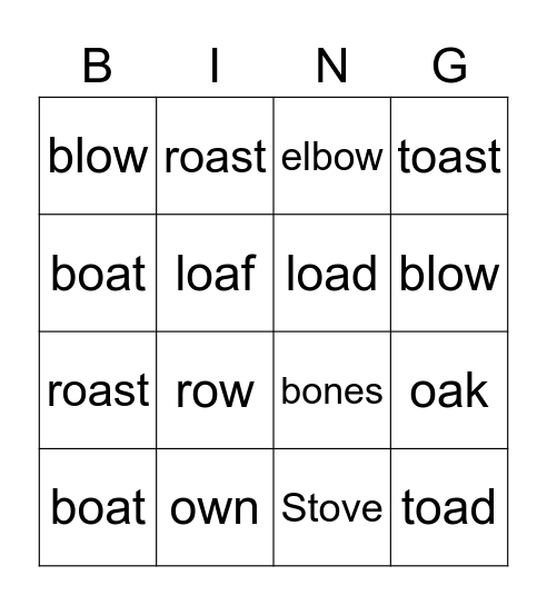 ow and oa Bingo Card