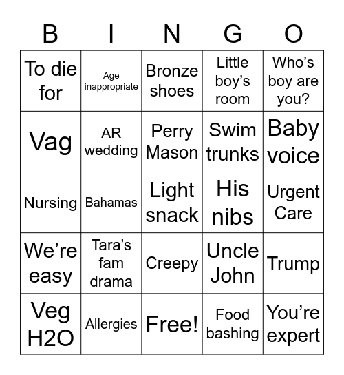 Cosgrove Thanksgiving Bingo Card