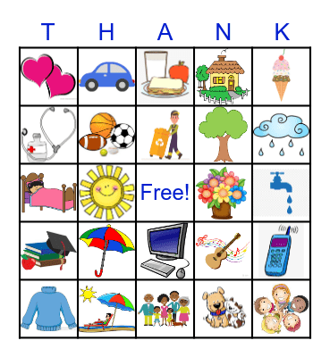 Gratitude BINGO Card