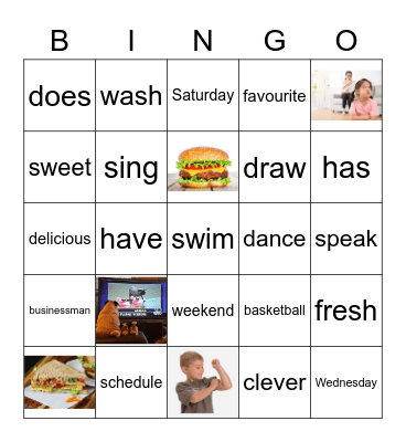 五年级单词训练 Bingo Card